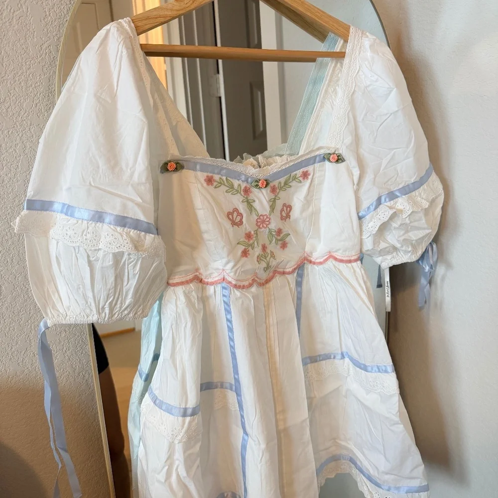 For Love & Lemons Embroidered Babydoll Dress | NWT | Size S - Picture 1 of 2
